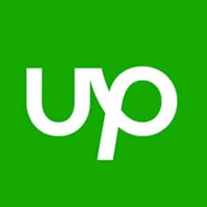 Upwork logo that links to the Upwork homepage in a new tab.