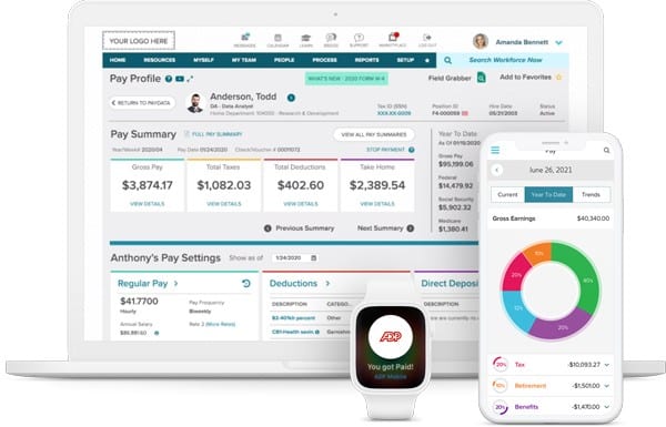 ADP has tools that not only work on desktop and mobile but also with smartwatches.