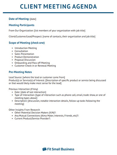 marketing meeting agenda template