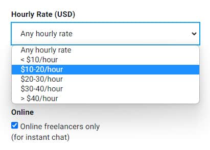 Setting up Hourly Rate in Freelancer.com.