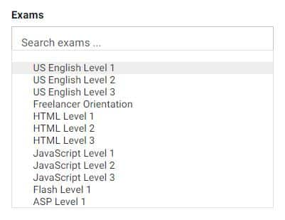 Freelancer.com search exams.