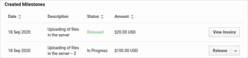 Set up partial payment for milestones in Freelancer.com.