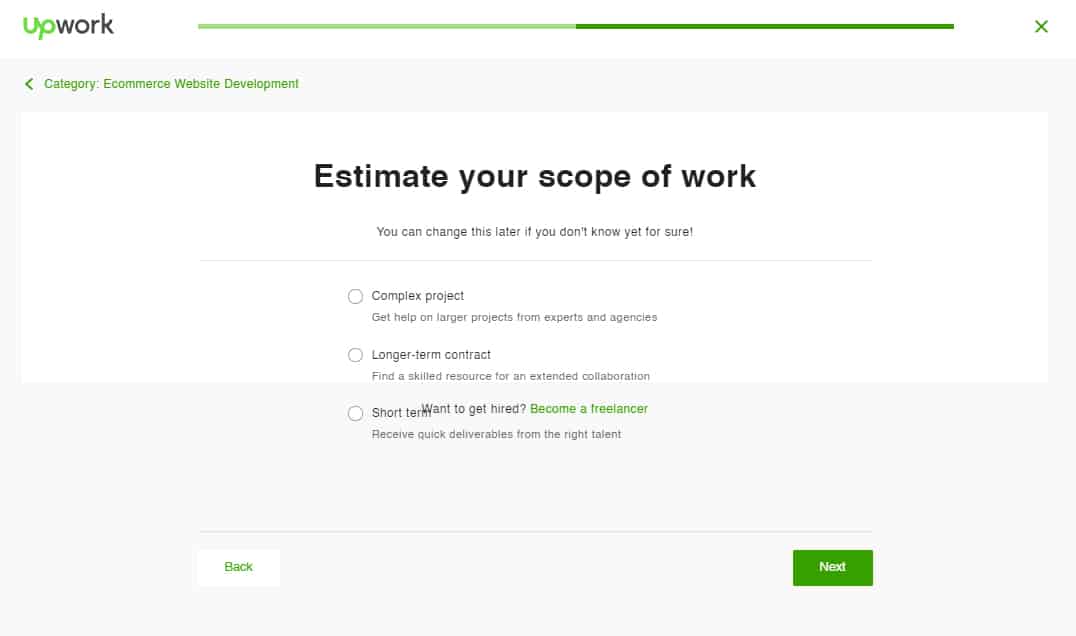 Upwork scope of work.