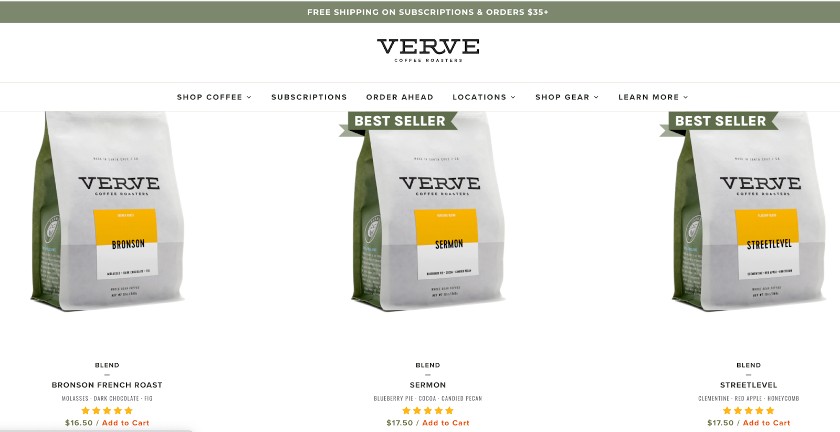 Verve coffee roasters customer reviews.