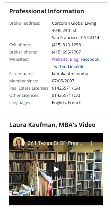 Zillow profile of Laura Kaufman.