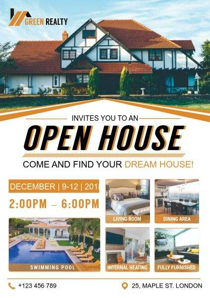 Showing direct mailer open house invitation.