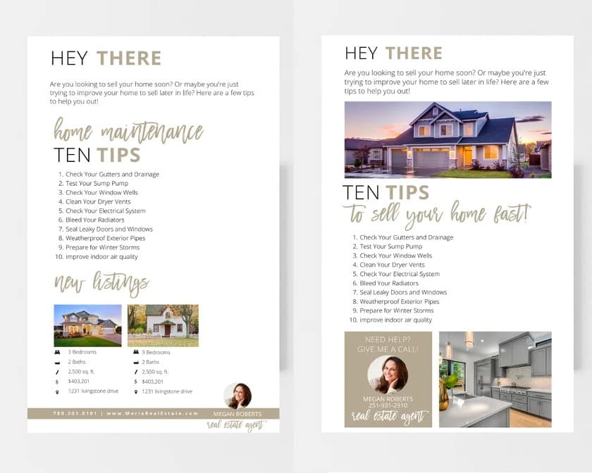 Showing educational real estate email templates via Etsy.