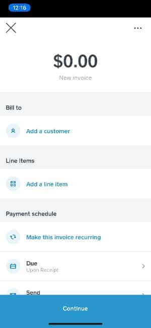 Filling out the information in the template to create invoice.