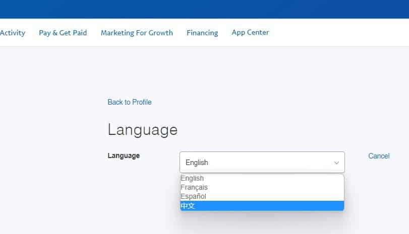 PayPal offering only four languages.