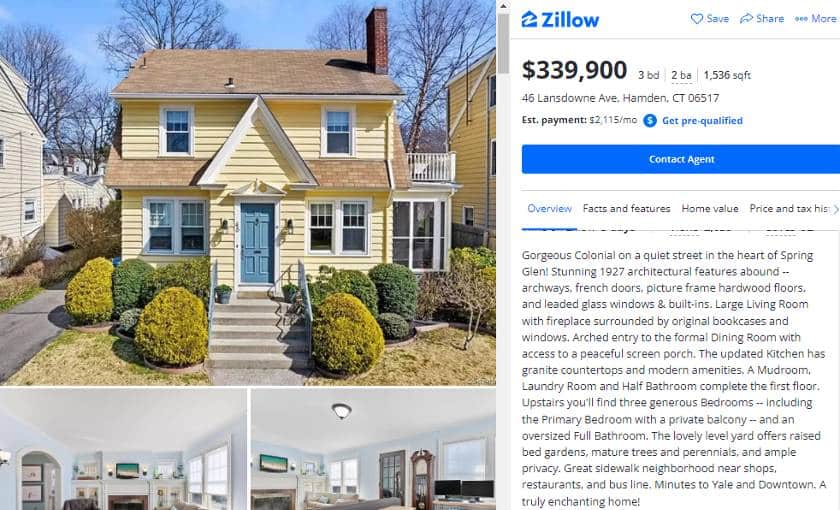 Real estate agent leans on the colonial aesthetic of the home.