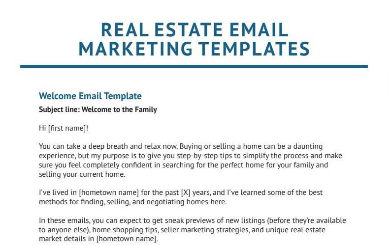 Real estate email marketing template.