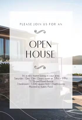 Luxury open house invitation design.