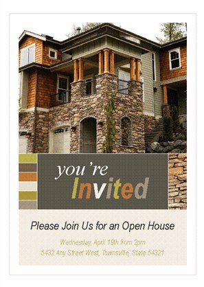 Showcasing photos of propertys exterior invitation template.