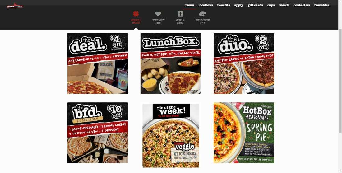 Speedline's user hotbox pizza promotions.