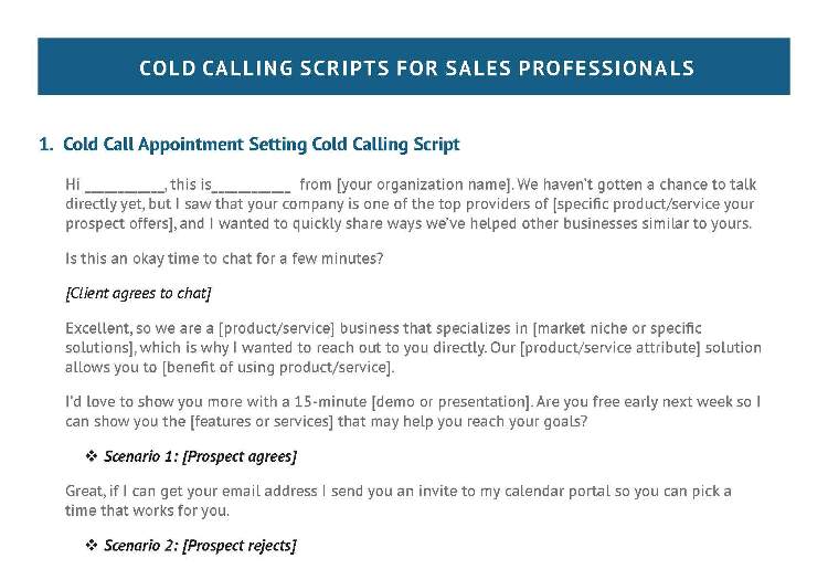 How To Write Cold Calling Scripts Free Templates Examples