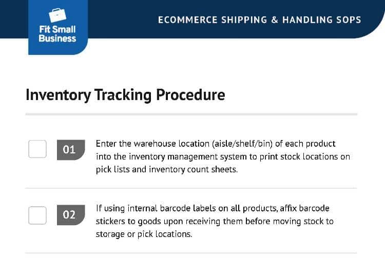 Ecommerce shipping handling sops.