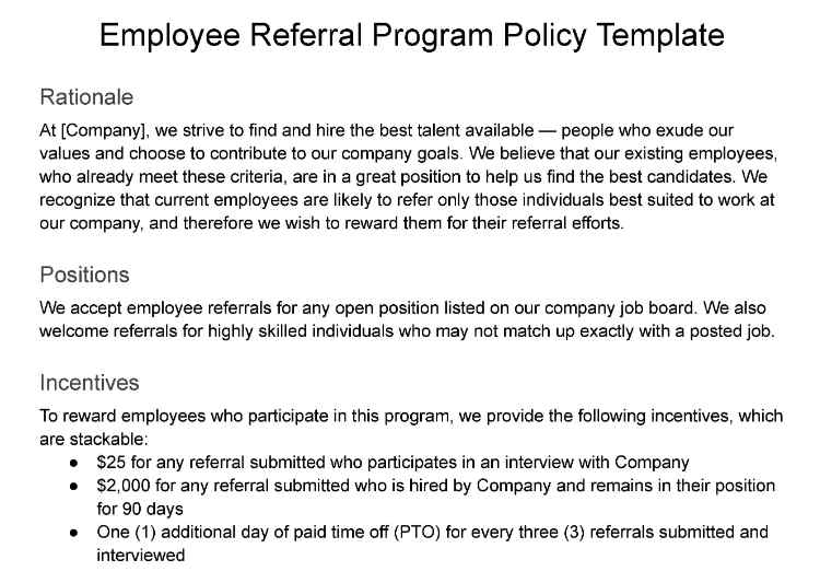 Employee Referral Policy Template