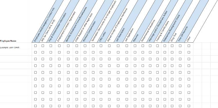 Personnel File Audit Checklist Fillable Form - Printable Forms Free Online