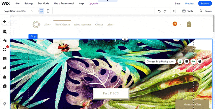 Creating pages on Wix Site Pages menu.