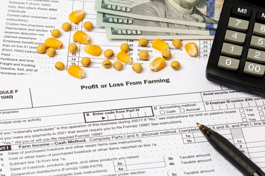 Profit and Loss form for Farming.