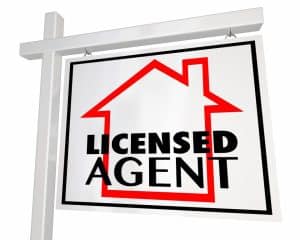 Licensed Real Estate Agent Home House Seller Sign 3d Illustration