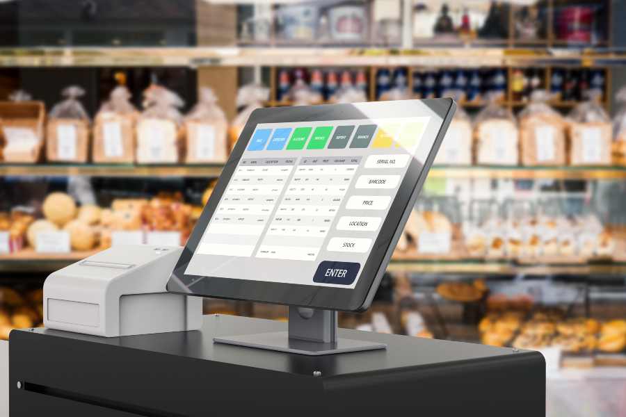 Showing POS in a bakery.