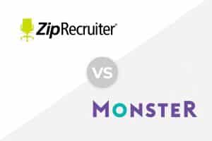 ZipRecruiter vs Monster logo.