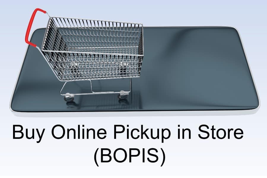 A shopping cart placed on the screen of a cellular phone, isolated over pale blue background.
