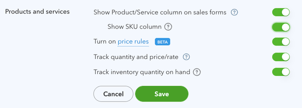 Options for adjusting your products and service setups in QuickBooks Online