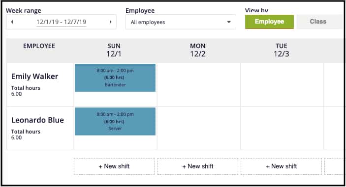 Calendar schedule builder in ExcelPayroll.