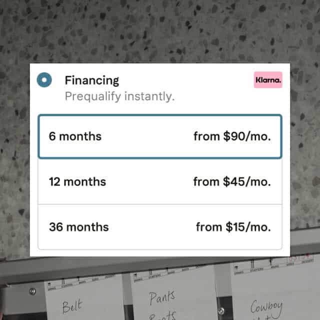 Klarna Pay by months.