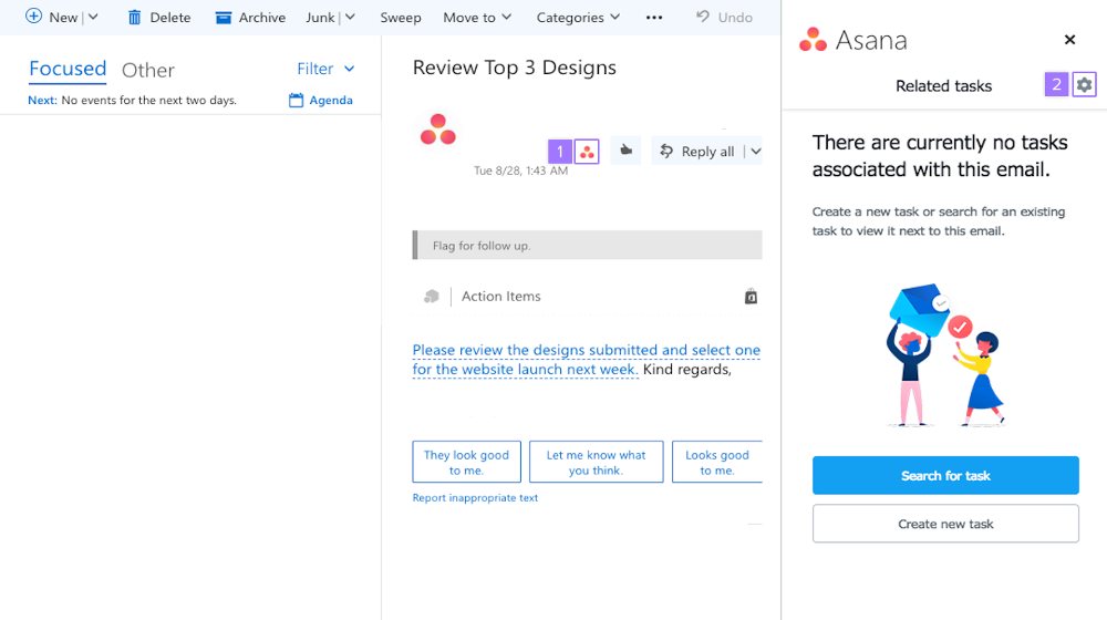 Integrating tools like Asana with Outlook.