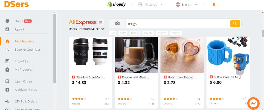 Showing search results display product thumbnails.
