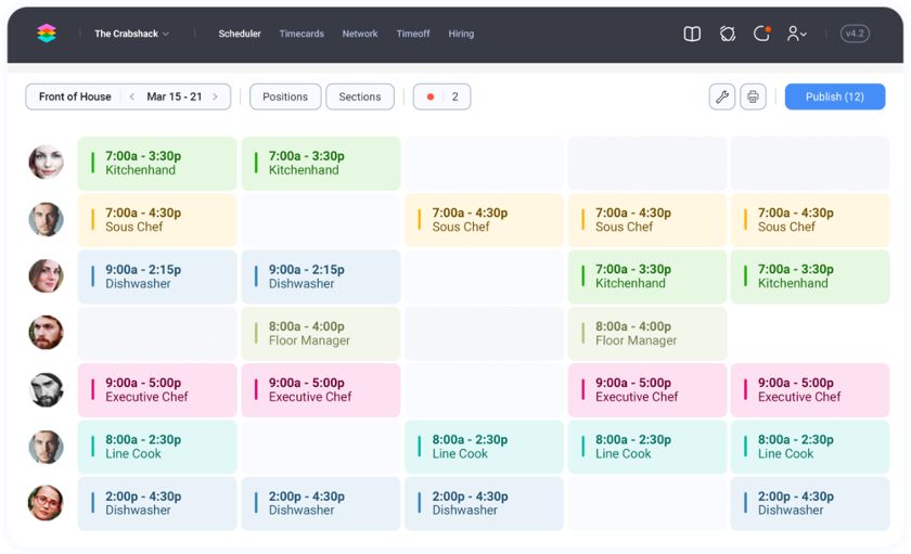 Showing how SocialSchedules offers a colorful and easy-to-read schedule.