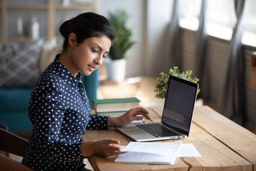 Showing a woman wearing a business casual look for the meeting.