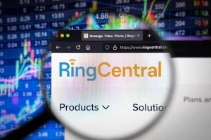 Magnified RingCentral company logo.