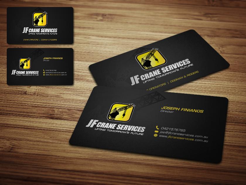 99designs black and yellow construction business card.