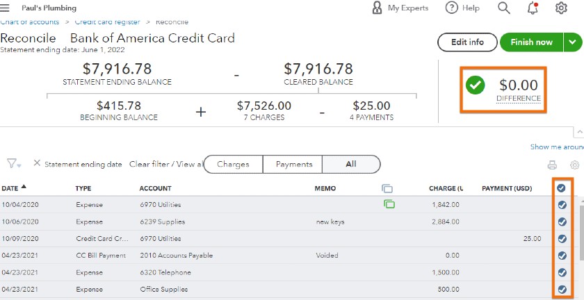 How To Reconcile A Credit Card In Quickbooks Online