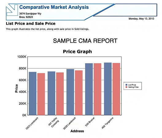 Example of comparative market analysis with charts and graphs.