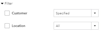 Filter aging report by customer and location in QuickBooks Online.