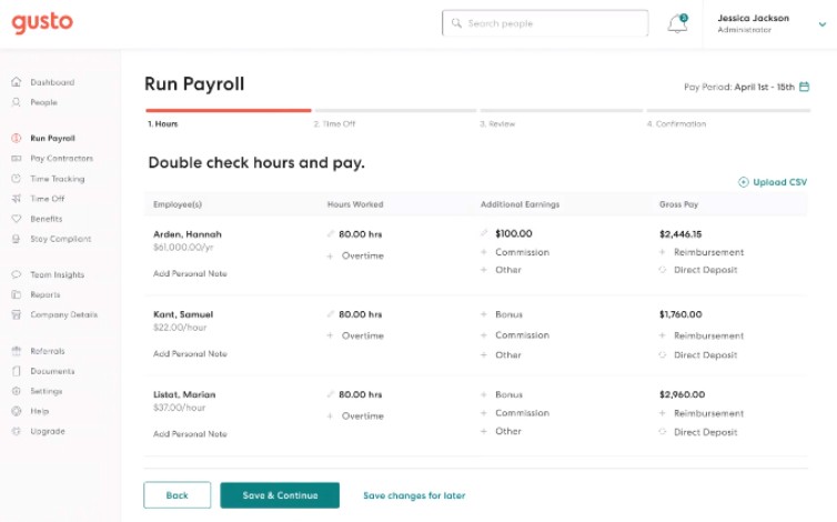 Running Gusto Payroll in four clicks.