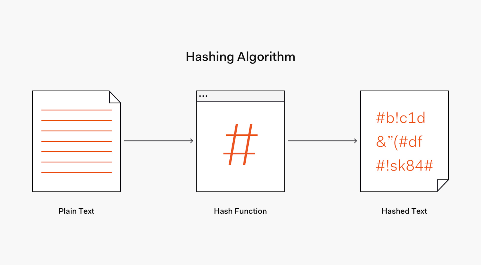 The Hashing Algorithm converts a plaintext password into hashed text.