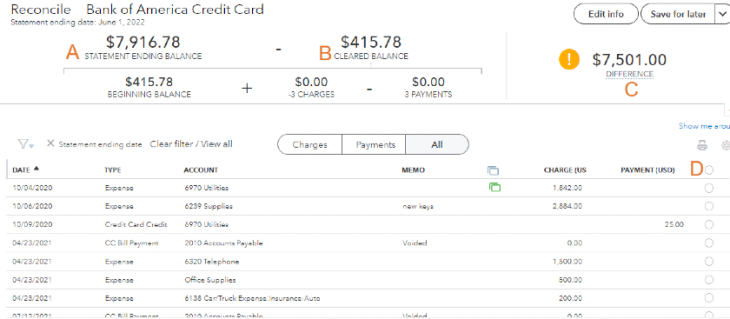 How To Reconcile Credit Card Accounts In Quickbooks Online 0705