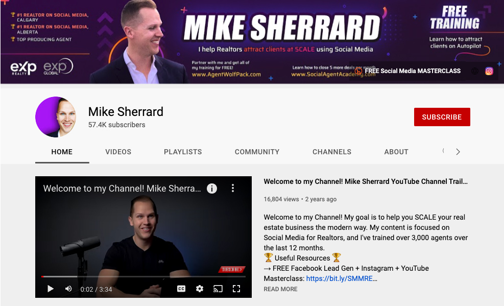 Youtube channel of Mike Sherrard.