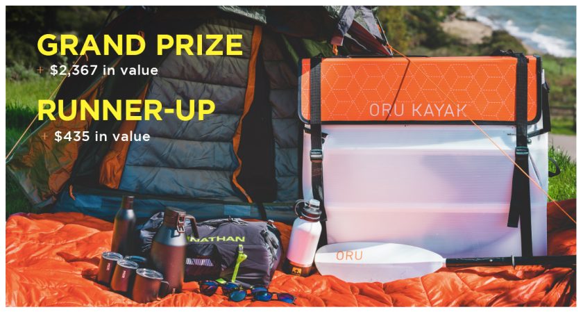 Oru Kayak giveaway landing page.