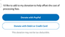 PayPal donate button.