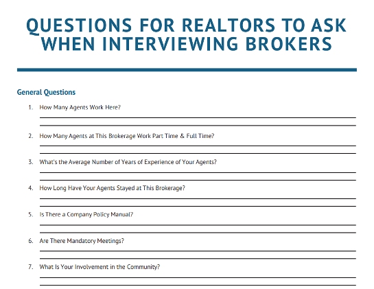 24 Critical Questions To Ask A Broker In A Real Estate Interview (+ Free  Download)