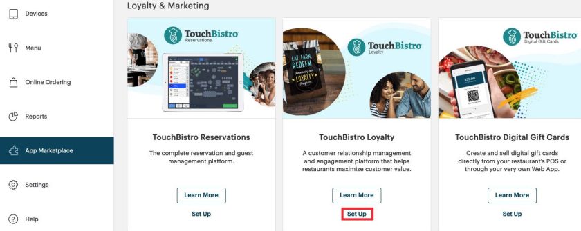 TouchBistro App Marketplace page.