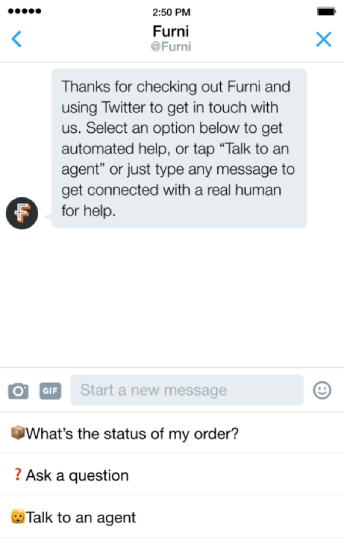 Twitter’s Quick Reply lets you promptly respond to customer inquiries