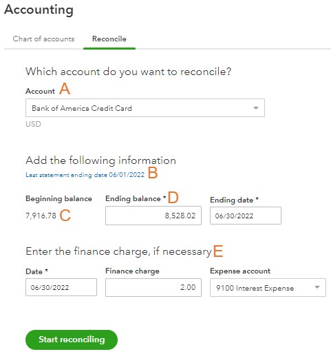 How To Reconcile Credit Card Accounts In Quickbooks Online 1056
